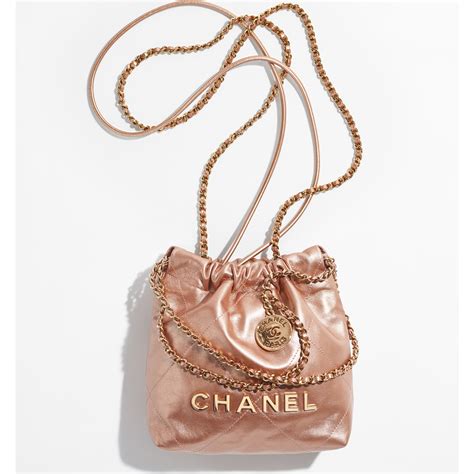 CHANEL 22 Mini HandbagShiny Calfskin & Gold